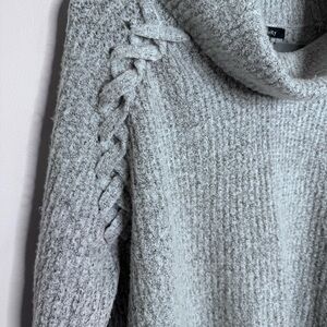 Gray Cowl Neck Sweater-Very Cozy!